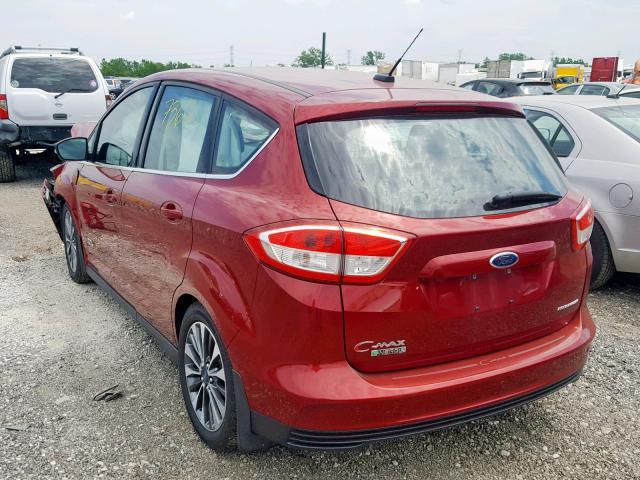 1FADP5FU8HL102425 - 2017 FORD C-MAX TITA MAROON photo 3