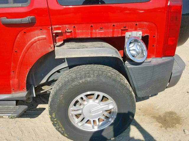 5GTDN136468160913 - 2006 HUMMER H3 RED photo 9