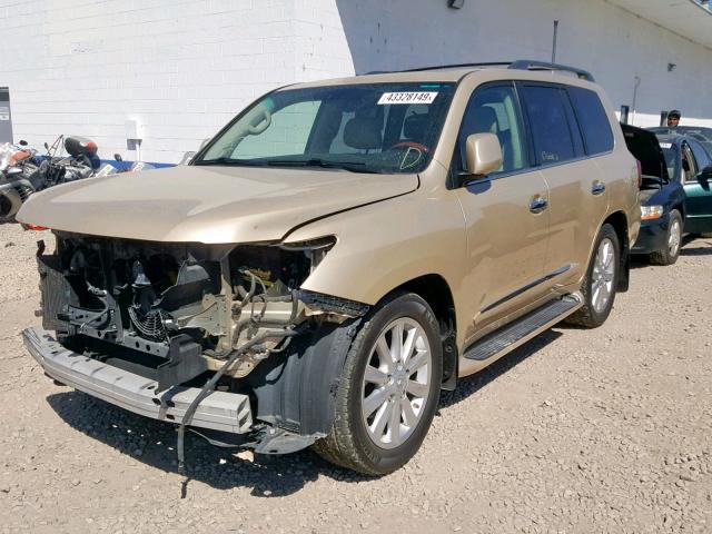 JTJHY7AX9B4071044 - 2011 LEXUS LX 570 GOLD photo 2