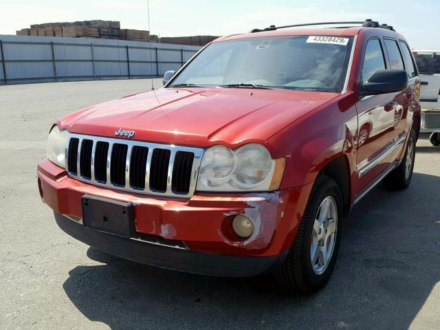 1J4HS58N15C585424 - 2005 JEEP GRAND CHER RED photo 2