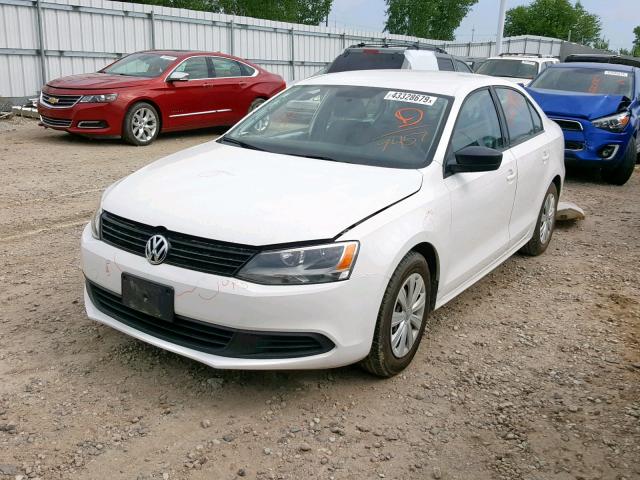 3VW2K7AJXEM227457 - 2014 VOLKSWAGEN JETTA BASE WHITE photo 2