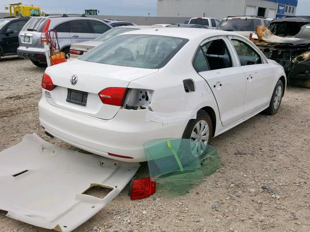 3VW2K7AJXEM227457 - 2014 VOLKSWAGEN JETTA BASE WHITE photo 4