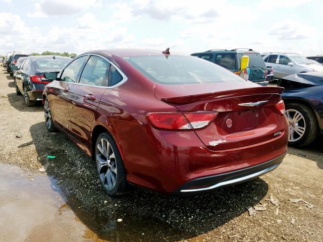 1C3CCCCB3FN547251 - 2015 CHRYSLER 200 C MAROON photo 3