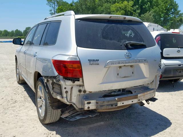 JTEDS42A082055830 - 2008 TOYOTA HIGHLANDER SILVER photo 3