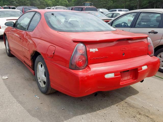 2G1WX15K829177399 - 2002 CHEVROLET MONTE CARL RED photo 3