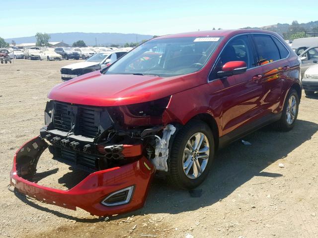 2FMPK3J90JBB31271 - 2018 FORD EDGE SEL RED photo 2