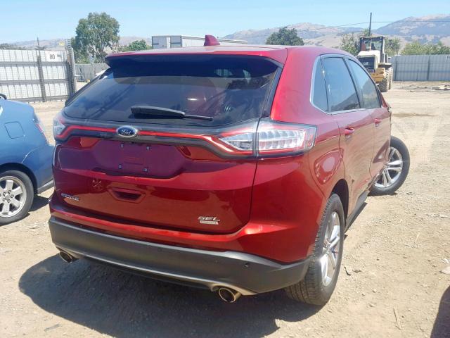 2FMPK3J90JBB31271 - 2018 FORD EDGE SEL RED photo 4