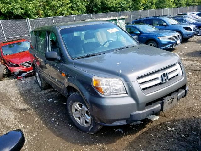 5FNYF18157B008126 - 2007 HONDA PILOT LX GRAY photo 1