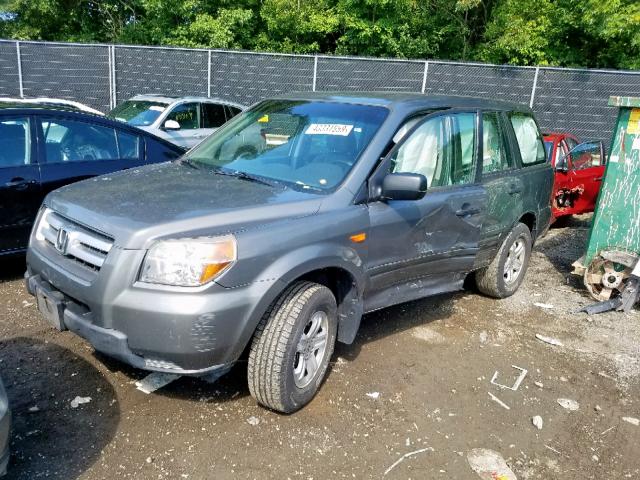 5FNYF18157B008126 - 2007 HONDA PILOT LX GRAY photo 2