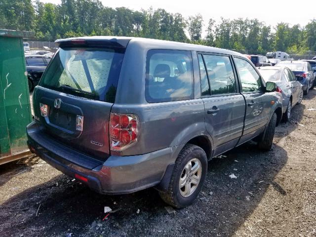 5FNYF18157B008126 - 2007 HONDA PILOT LX GRAY photo 4