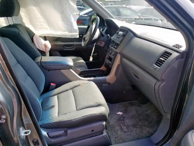 5FNYF18157B008126 - 2007 HONDA PILOT LX GRAY photo 5