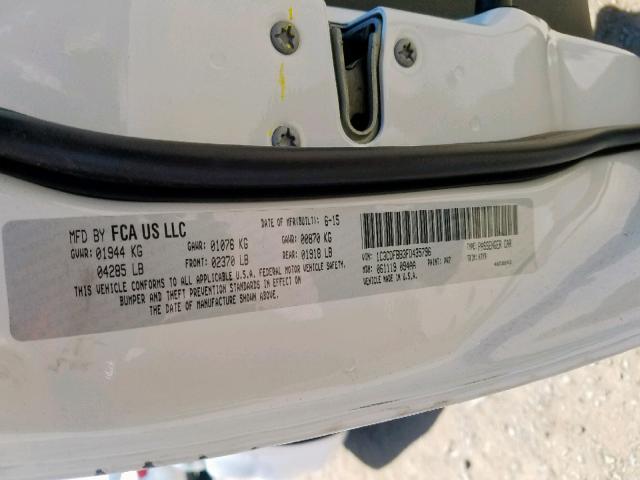 1C3CDFBB3FD435796 - 2015 DODGE DART SXT WHITE photo 10