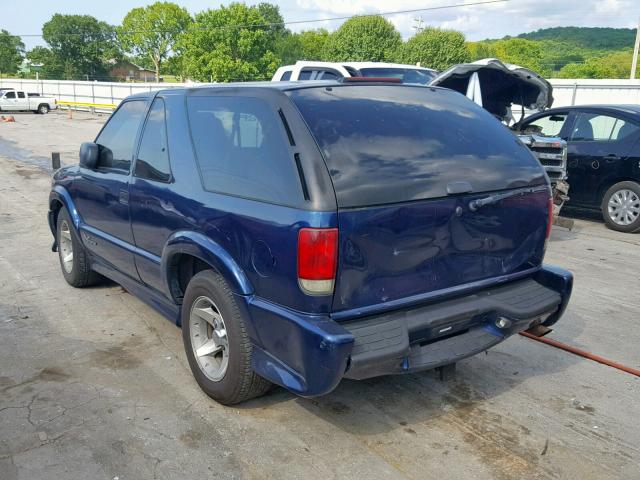 1GNCS18X24K125114 - 2004 CHEVROLET BLAZER BLUE photo 3