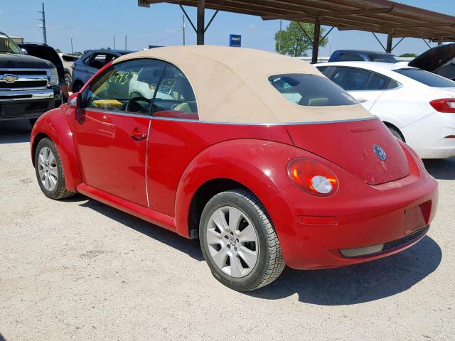 3VWRF31Y09M401227 - 2009 VOLKSWAGEN NEW BEETLE წითელი ფოტო 3
