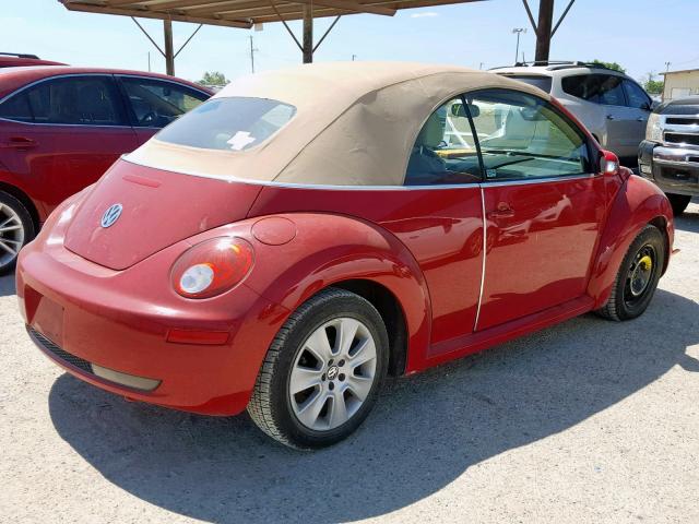 3VWRF31Y09M401227 - 2009 VOLKSWAGEN NEW BEETLE წითელი ფოტო 4