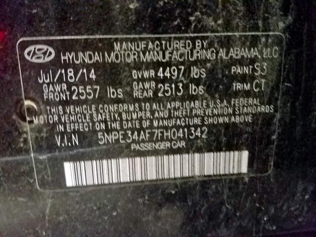 5NPE34AF7FH041342 - 2015 HYUNDAI SONATA SPO BLACK photo 10