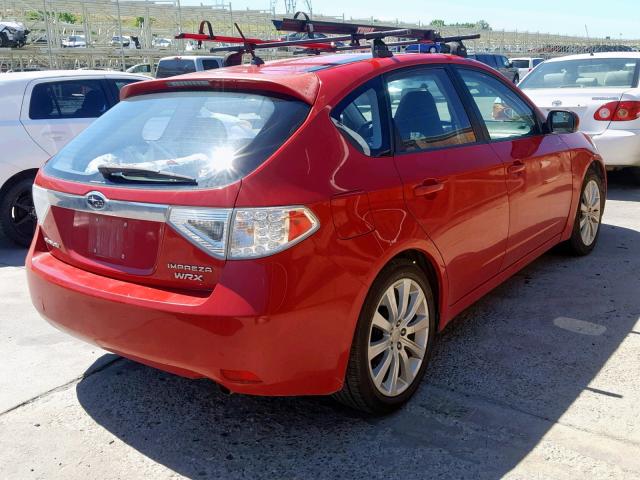 JF1GH74698G810072 - 2008 SUBARU IMPREZA WR RED photo 4