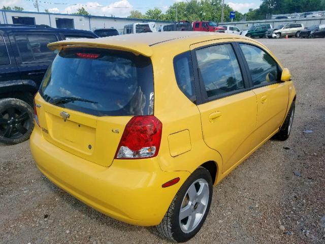 KL1TD66607B722445 - 2007 CHEVROLET AVEO BASE Сары фото 4