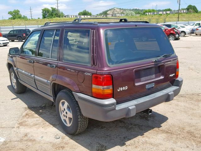 1J4GZ58S4RC170682 - 1994 JEEP GRAND CHER MAROON photo 3