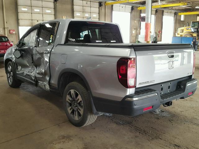 5FPYK3F73HB026986 - 2017 HONDA RIDGELINE SILVER photo 3