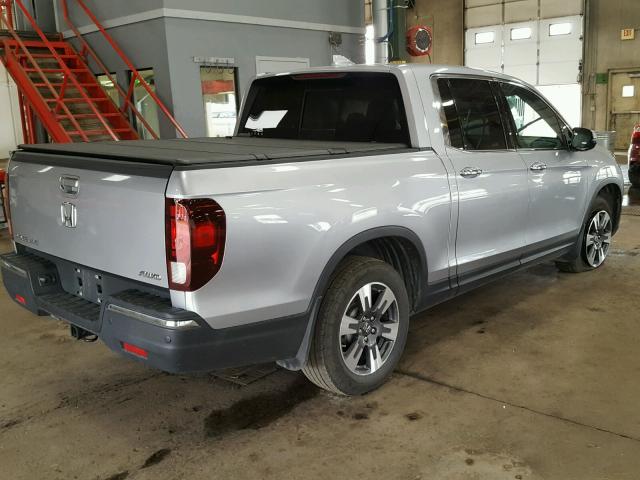 5FPYK3F73HB026986 - 2017 HONDA RIDGELINE SILVER photo 4