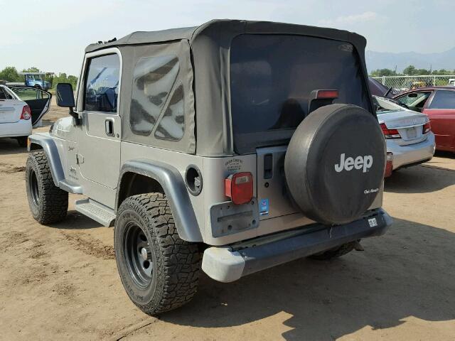 1J4FA49S72P721276 - 2002 JEEP WRANGLER / GRAY photo 3