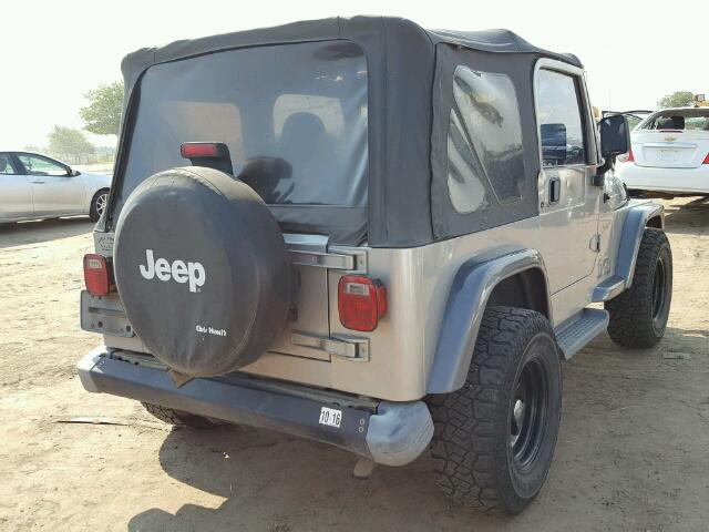 1J4FA49S72P721276 - 2002 JEEP WRANGLER / GRAY photo 4