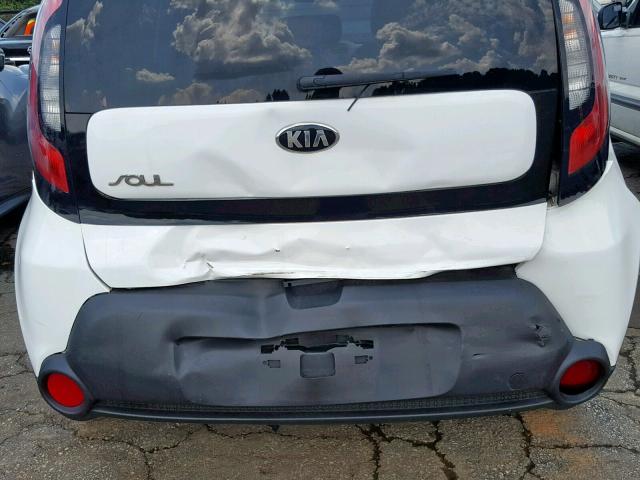 KNDJN2A25E7093047 - 2014 KIA SOUL WHITE photo 9