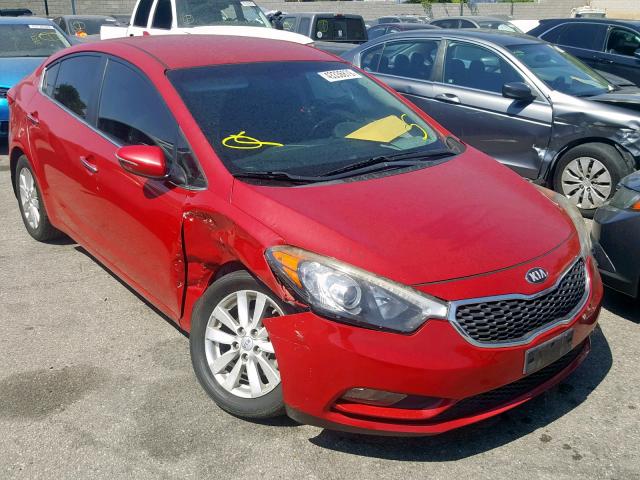 KNAFX4A87E5086156 - 2014 KIA FORTE EX RED photo 1