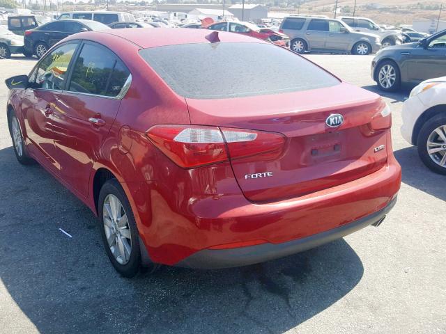 KNAFX4A87E5086156 - 2014 KIA FORTE EX RED photo 3