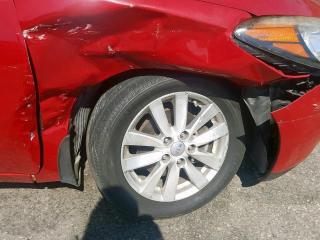 KNAFX4A87E5086156 - 2014 KIA FORTE EX RED photo 9