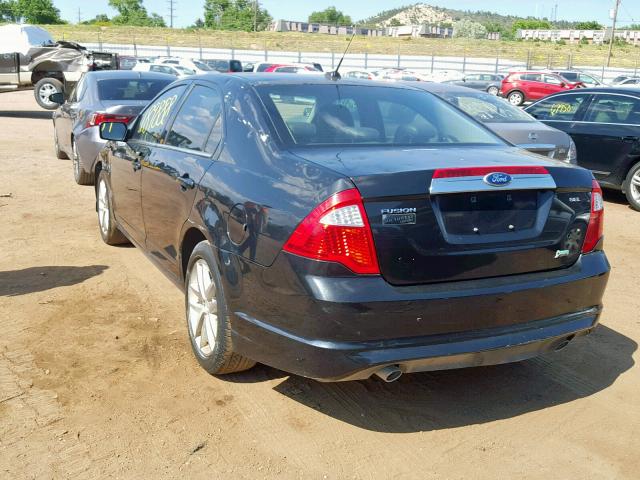 3FAHP0JG2AR377687 - 2010 FORD FUSION SEL BLACK photo 3