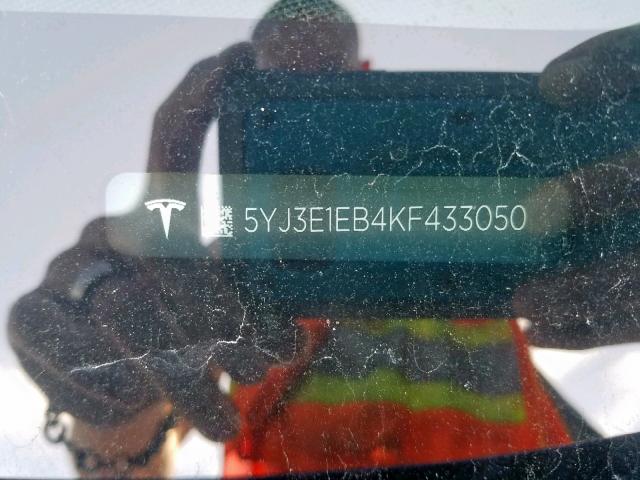 5YJ3E1EB4KF433050 - 2019 TESLA MODEL 3 BLUE photo 10