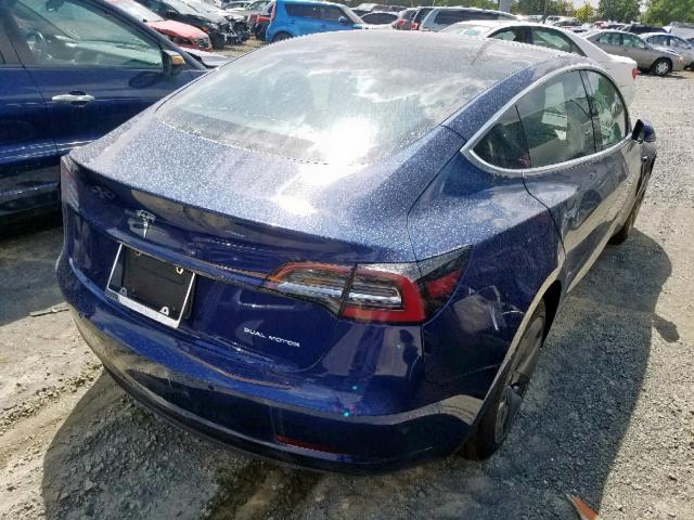 5YJ3E1EB4KF433050 - 2019 TESLA MODEL 3 BLUE photo 4