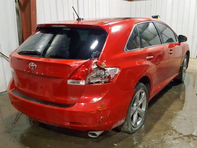 4T3BK11A39U016279 - 2009 TOYOTA VENZA RED photo 4