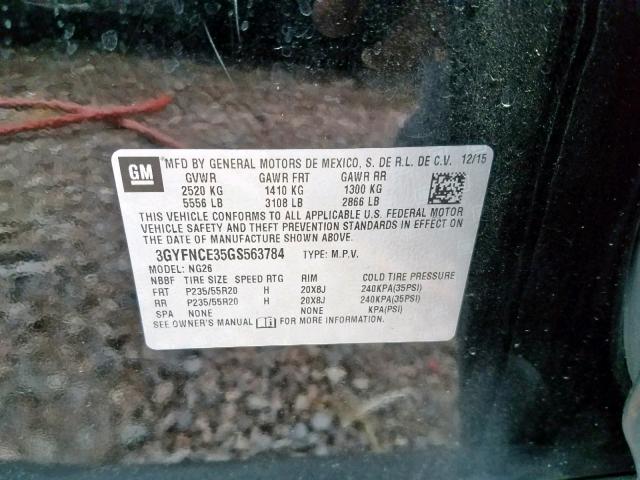 3GYFNCE35GS563784 - 2016 CADILLAC SRX PERFOR Qara foto 10