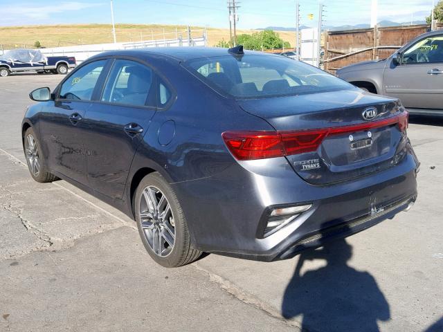 3KPF34ADXKE067788 - 2019 KIA FORTE GT L GRAY photo 3