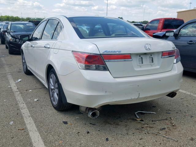 1HGCP3F84BA000203 - 2011 HONDA ACCORD EXL WHITE photo 3