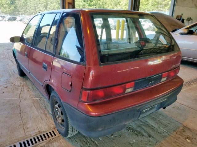 2C1MR6469R6738356 - 1994 GEO METRO RED photo 3