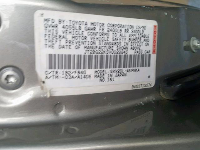 JT2BG22K5V0029945 - 1997 TOYOTA CAMRY LE TAN photo 10