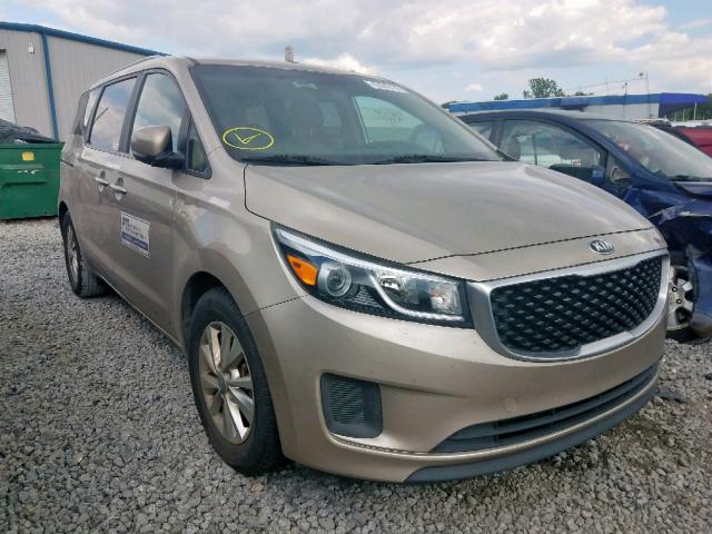 KNDMB5C15F6040383 - 2015 KIA SEDONA LX BEIGE photo 1