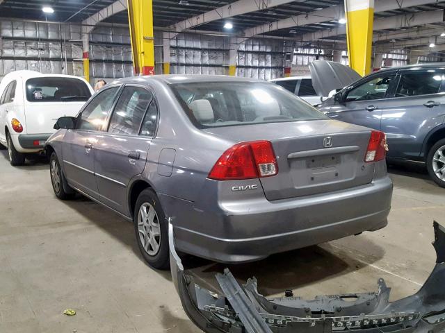 2HGES16415H554992 - 2005 HONDA CIVIC DX GRAY photo 3