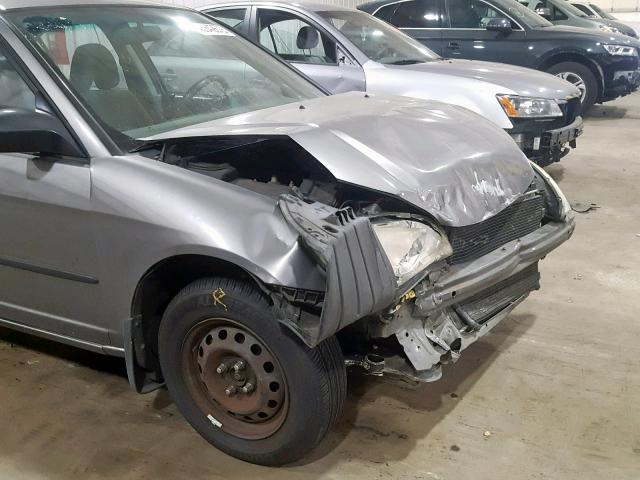 2HGES16415H554992 - 2005 HONDA CIVIC DX GRAY photo 9