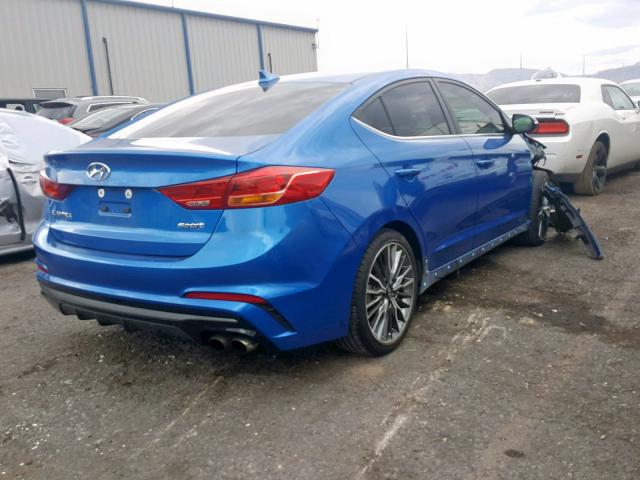 KMHD04LB5HU319707 - 2017 HYUNDAI ELANTRA SP BLUE photo 4