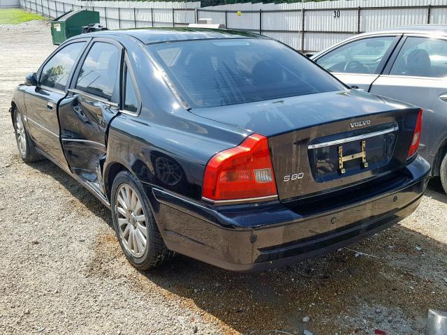 YV1TS592461433908 - 2006 VOLVO S80 2.5T BLACK photo 3