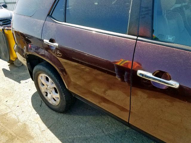 2HNYD18802H505505 - 2002 ACURA MDX TOURIN BURGUNDY photo 10