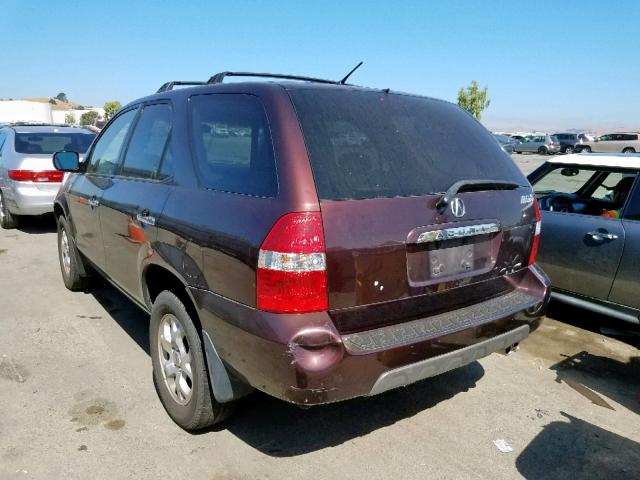 2HNYD18802H505505 - 2002 ACURA MDX TOURIN BURGUNDY photo 3