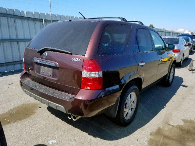 2HNYD18802H505505 - 2002 ACURA MDX TOURIN BURGUNDY photo 4