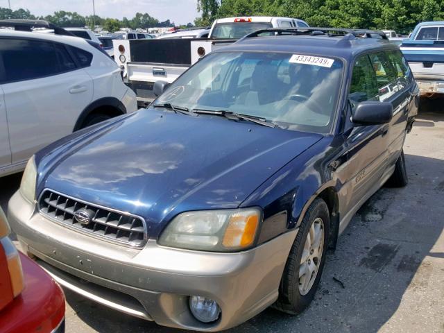 4S3BH665037641829 - 2003 SUBARU LEGACY OUT BLUE photo 2