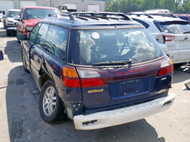 4S3BH665037641829 - 2003 SUBARU LEGACY OUT BLUE photo 3